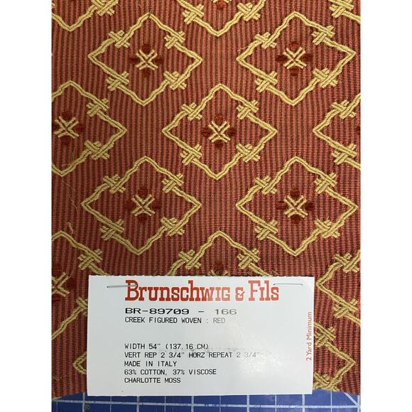 3 Brunschwig Fils Kravet Stripes Coordinate Burnt Orange Brocade Fabric Samples - Picture 2 of 8